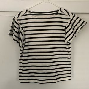 Kate Spade striped top with ruffle sleeves size XS